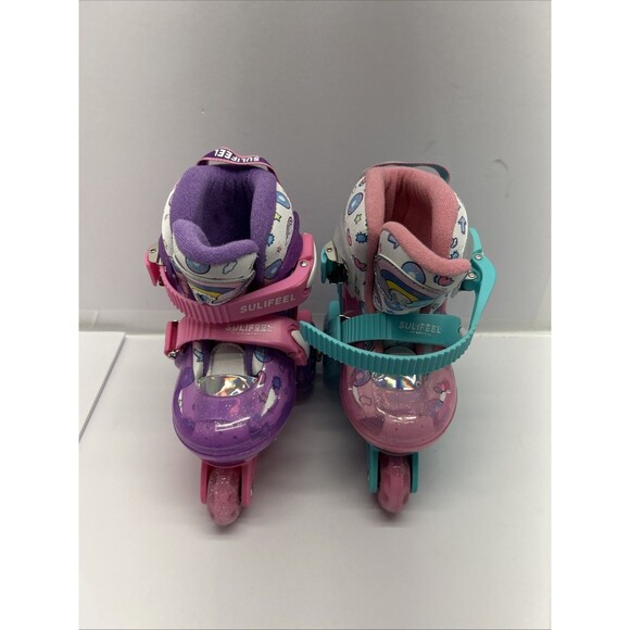 SULIFEEL Rainbow Hearts Adjustable Size XS 9-10 EU 25-28 Girl Roller Skates New - Picture 10 of 14